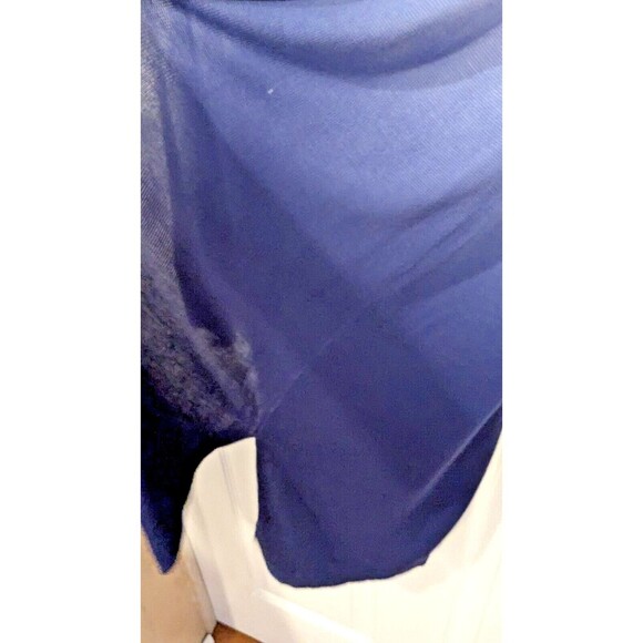 Chelsea & Theodore Cardigan Duster Blue White Ombre Open Front Rayon Medium - Picture 2 of 4